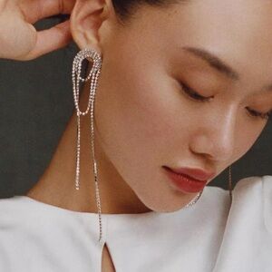 Shashi Crystal Loop Chandelier Earrings